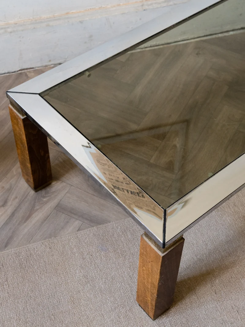 Donna, la table basse en métal et en verre N°1016