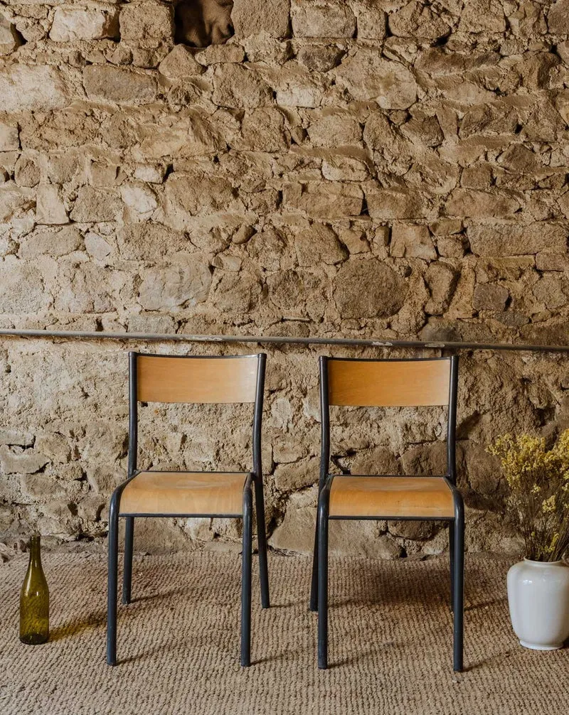 Claude, la paire de chaises en bois et métal N°1246