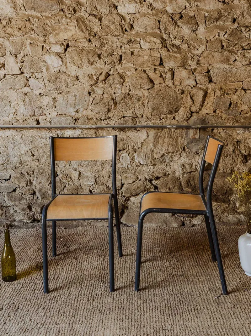 Claude, la paire de chaises en bois et métal N°1246