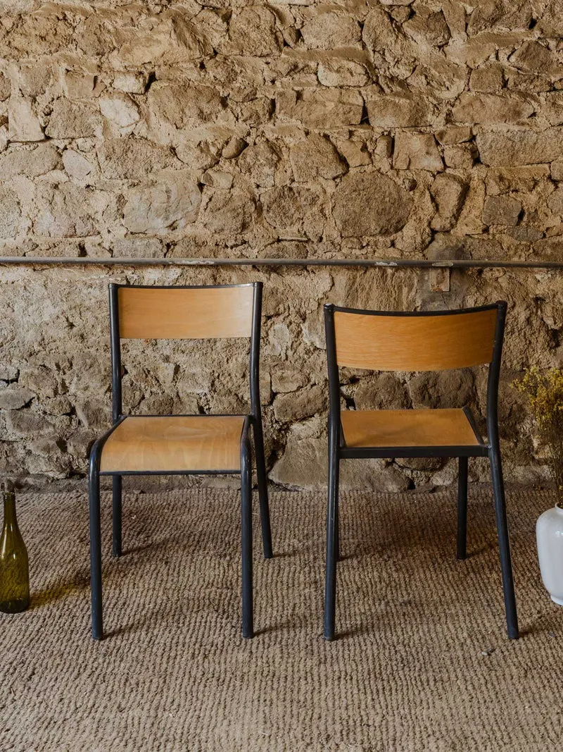 Claude, la paire de chaises en bois et métal N°1246