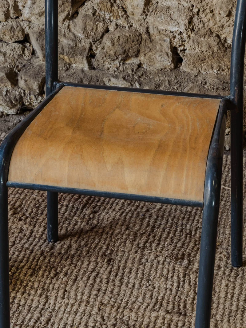 Claude, la paire de chaises en bois et métal N°1246