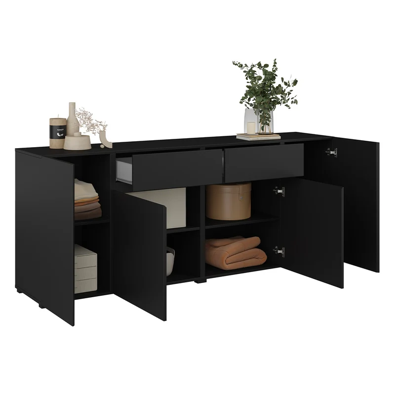 Buffet 4 portes 2 tiroirs Maxis Noir