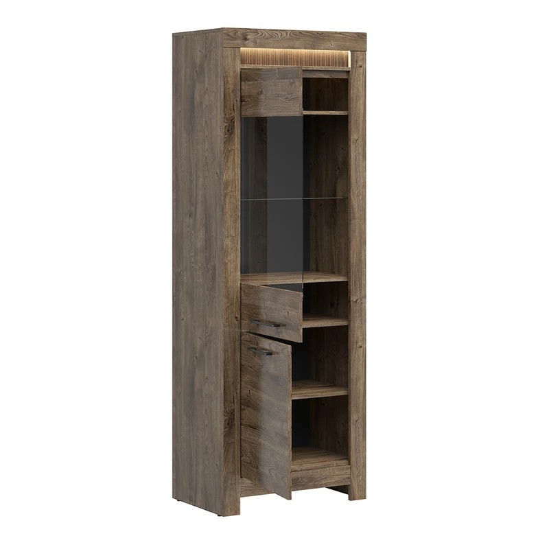 Vitrine 2 portes LED inclus Amaury Bois