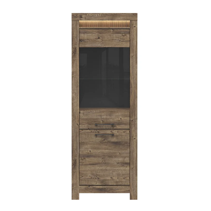 Vitrine 2 portes LED inclus Amaury Bois