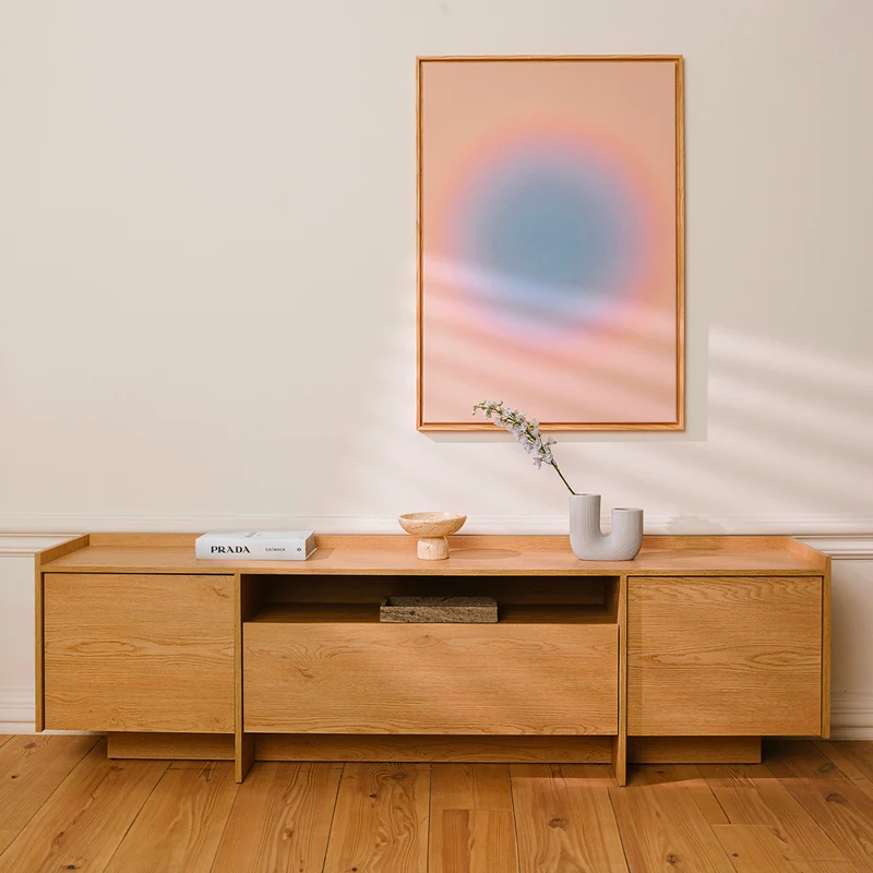 Meuble TV 3 portes 200 cm Japandi Bois