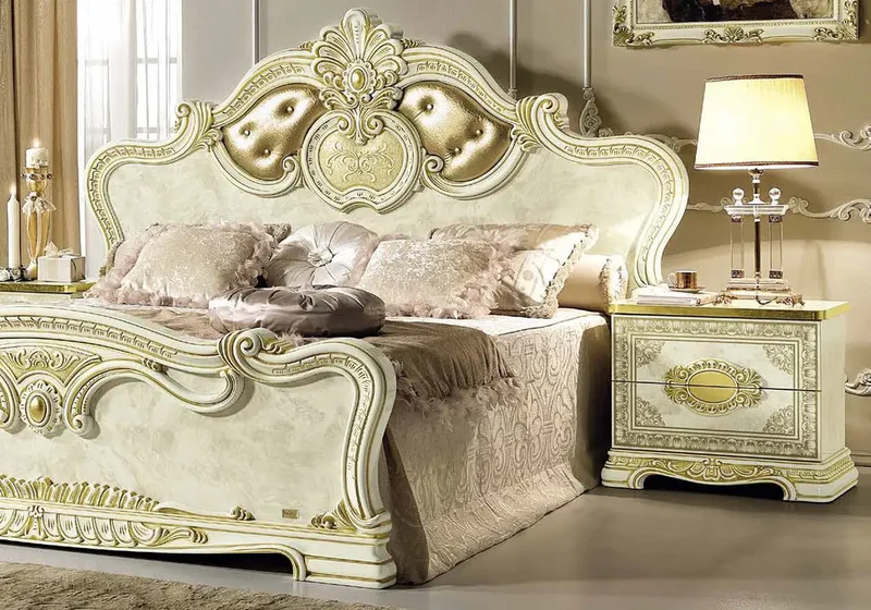 Chambre complète capitonné or ivoire KOBA