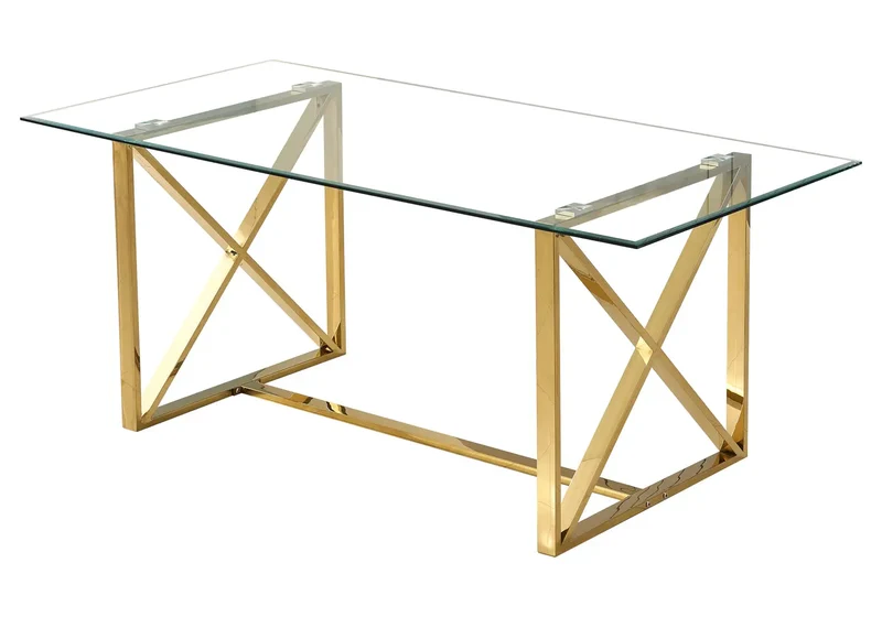 Table en verre et chaises beiges - Avas