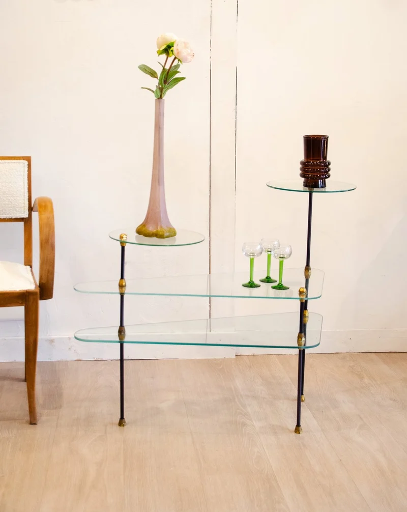Isabelle, l'étagère modulable en verre et métal N°291