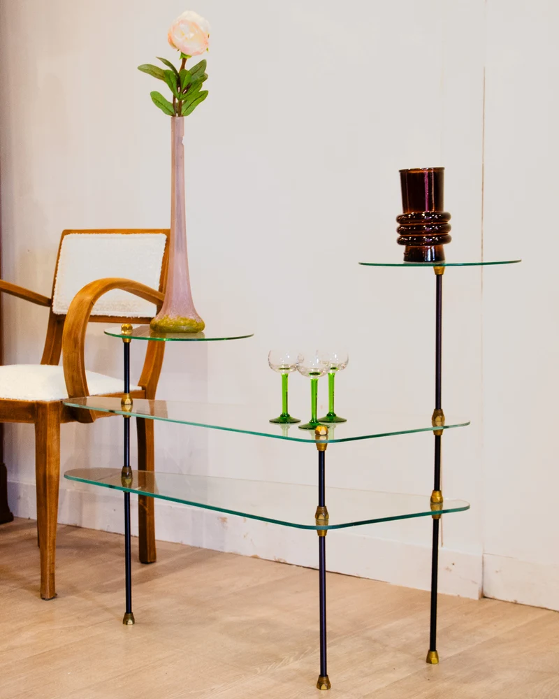 Isabelle, l'étagère modulable en verre et métal N°291