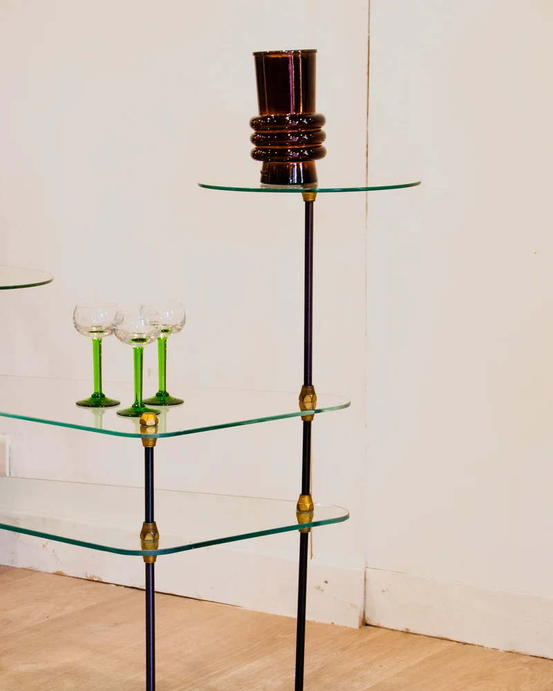 Isabelle, l'étagère modulable en verre et métal N°291