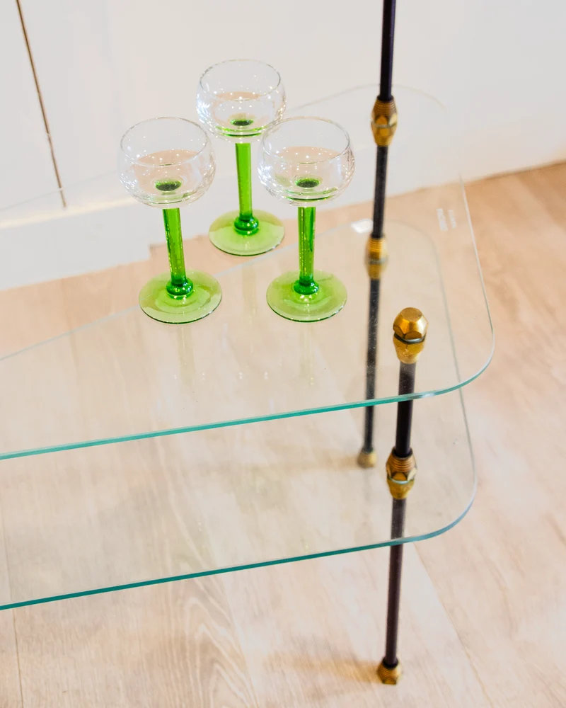 Isabelle, l'étagère modulable en verre et métal N°291