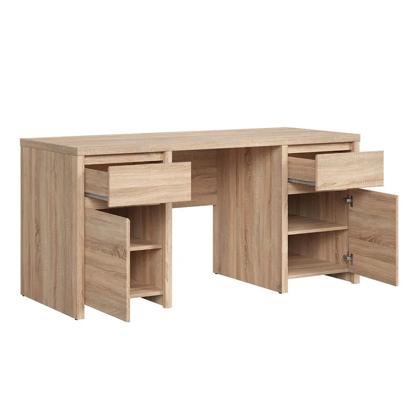 Bureau 2 portes 2 tiroirs Soren Bois