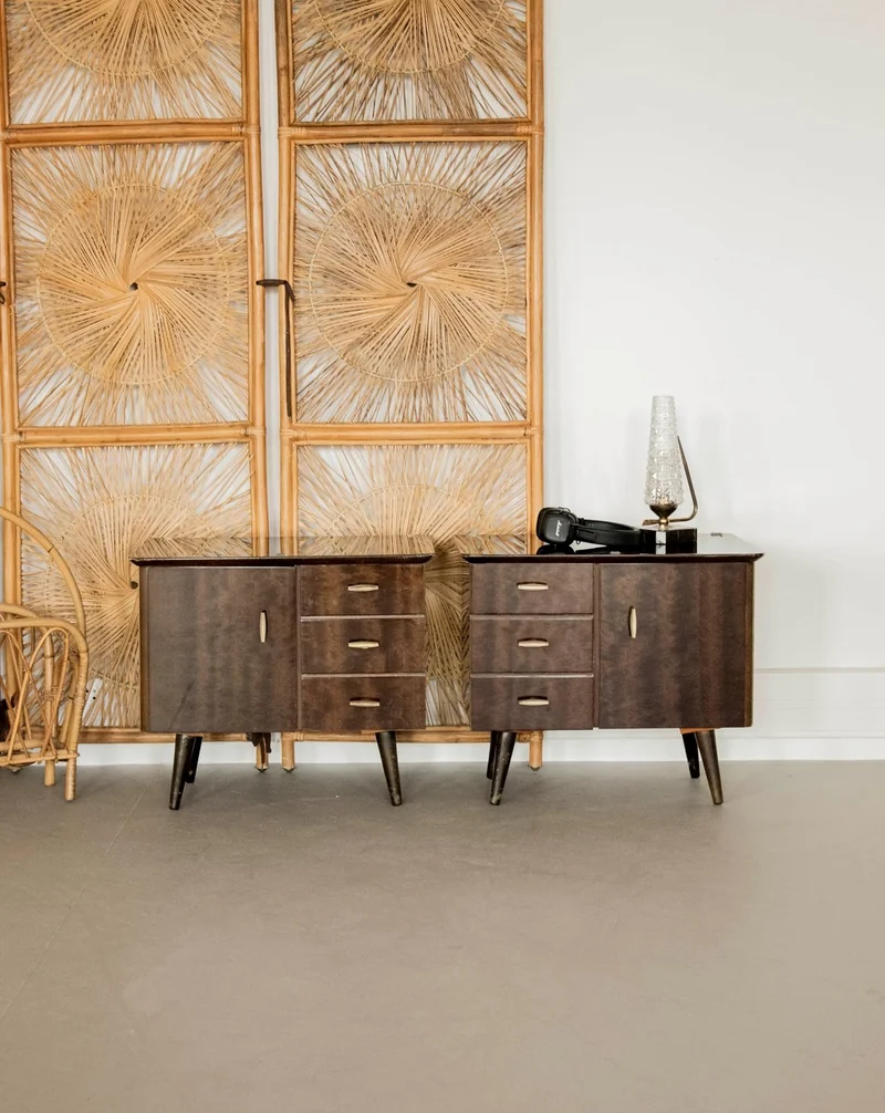 Maïa, la paire de tables de chevet noires N°1466