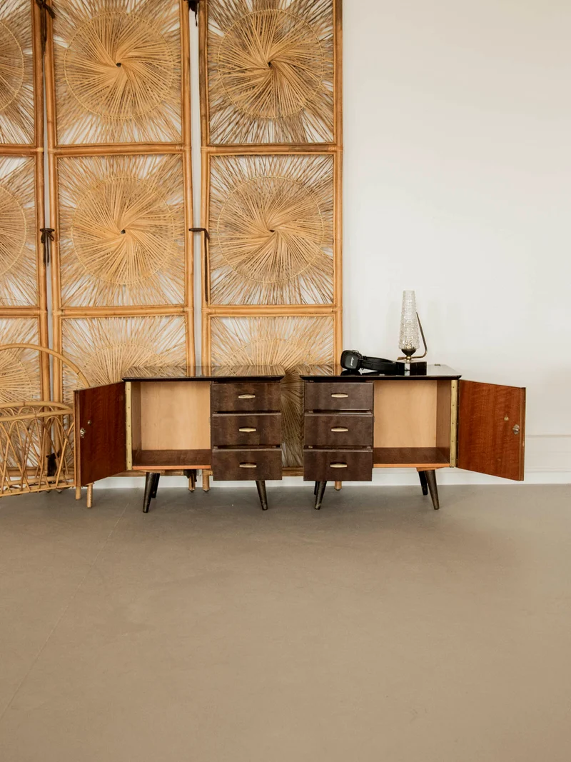 Maïa, la paire de tables de chevet noires N°1466