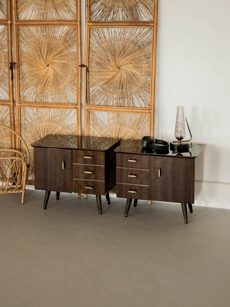 Maïa, la paire de tables de chevet noires N°1466