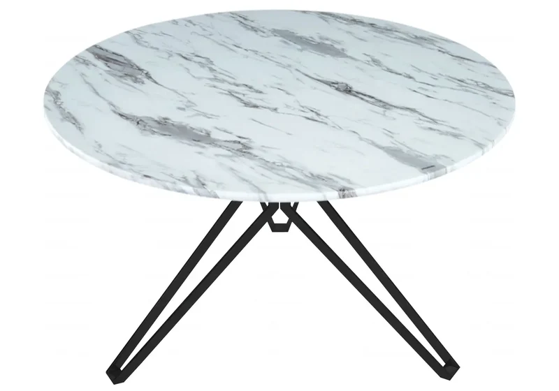 Table et chaise noire marbre blanc - Iva