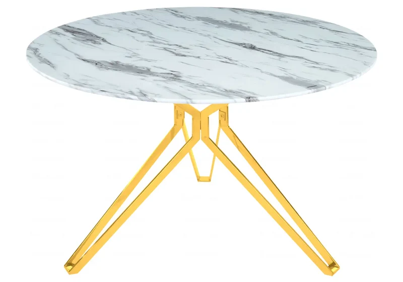 Table et chaise dorée marbre blanc - Iva