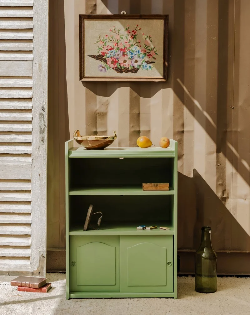 Gaëlle, l'étagère en bois vert N°879