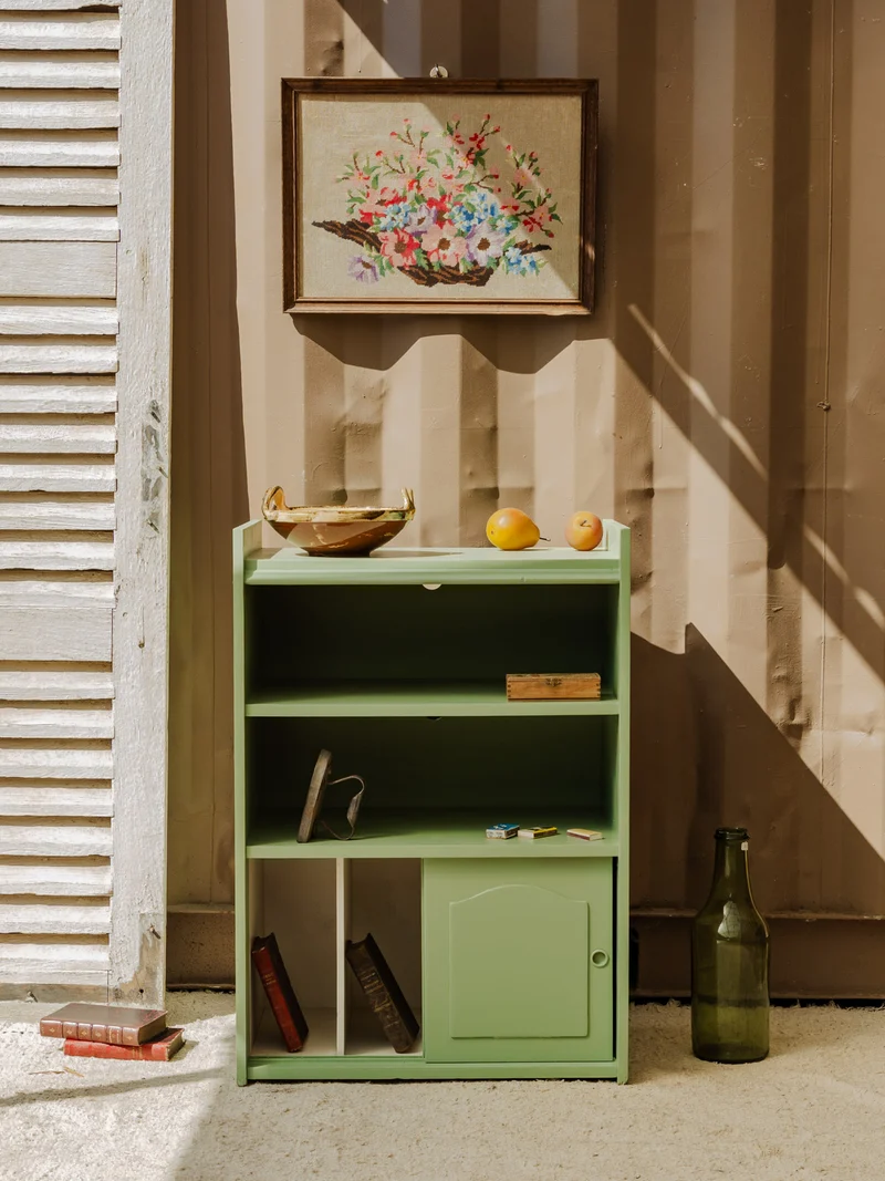 Gaëlle, l'étagère en bois vert N°879