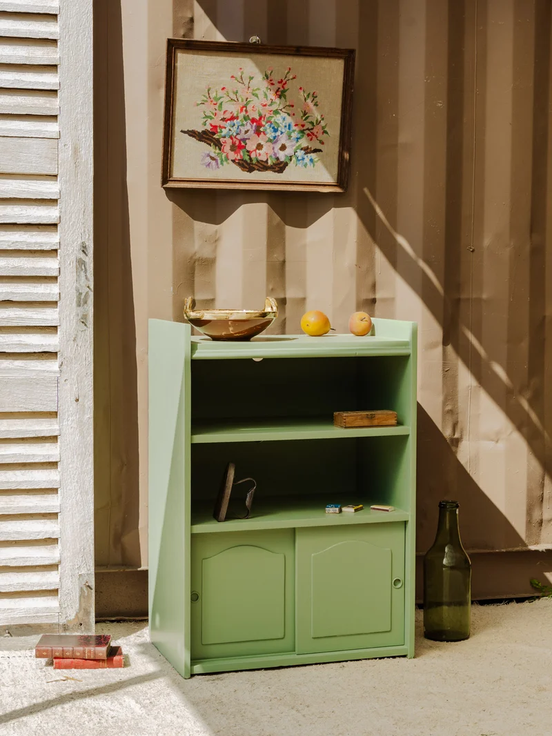 Gaëlle, l'étagère en bois vert N°879