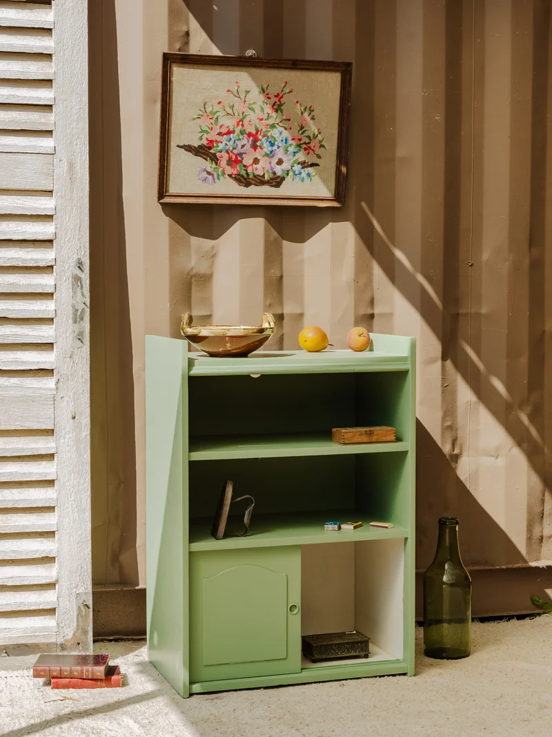 Gaëlle, l'étagère en bois vert N°879