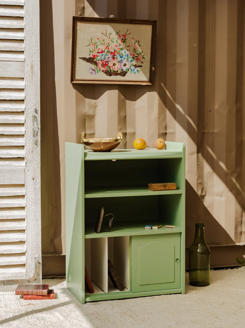 Gaëlle, l'étagère en bois vert N°879
