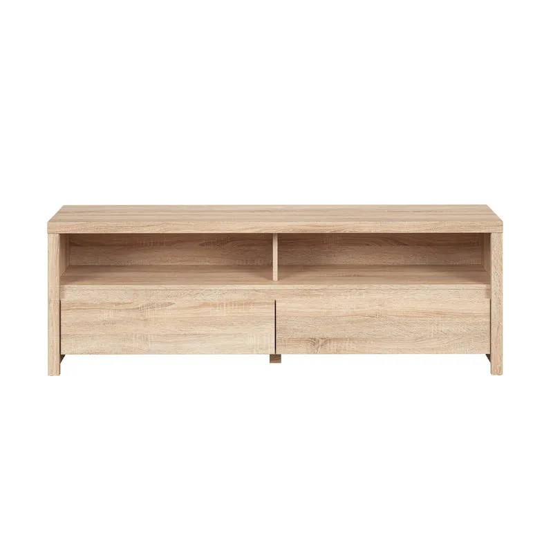 Meuble TV 2 tiroirs 2 niches 143 cm Soren Bois