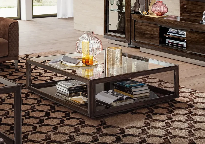 Ensemble meuble TV noyer laquée PURA