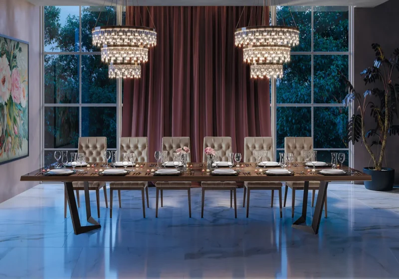 Salle à manger noyer laquée PURA