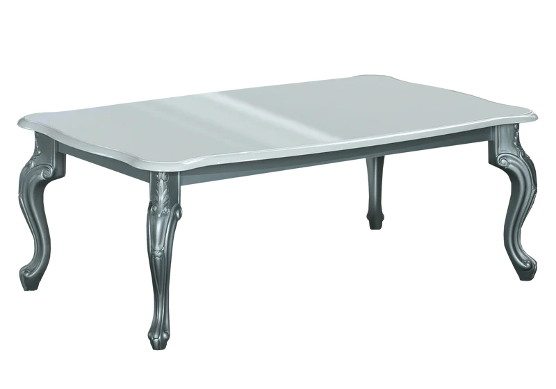 Ensemble meuble TV baroque blanc argent - LENA
