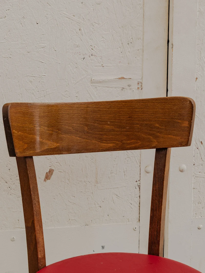 Alma, le lot de 4 chaises en simili cuir rouge N°1605