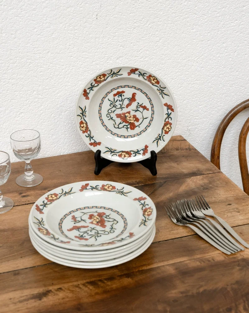 Antoinette, le lot de 7 assiettes creuses Syracuse Sarreguemines N°281