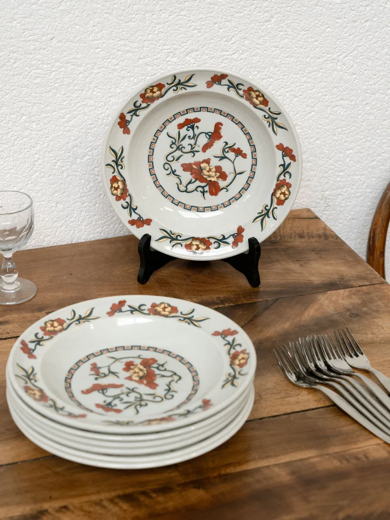 Antoinette, le lot de 7 assiettes creuses Syracuse Sarreguemines N°281