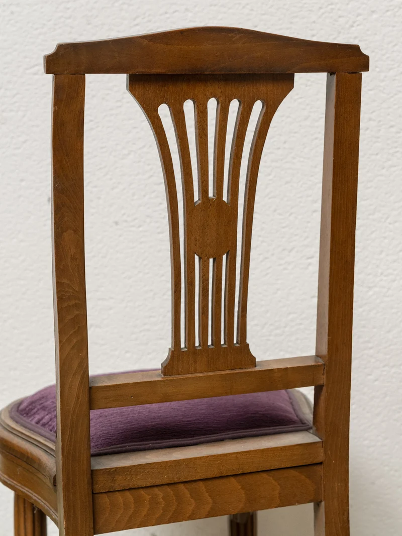 Claude, la paire de chaises en bois et velours N°1304