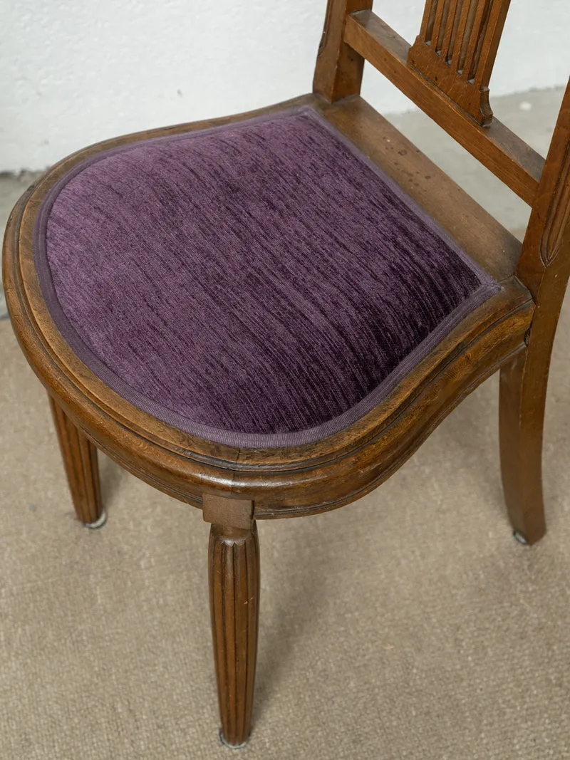 Claude, la paire de chaises en bois et velours N°1304
