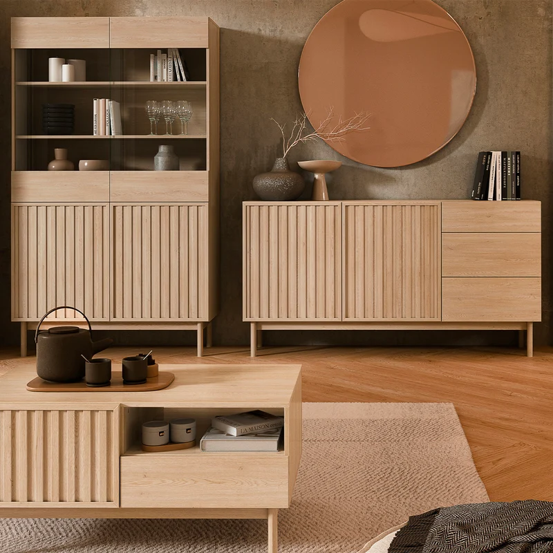 Buffet 2 portes 3 tiroirs Idor Bois
