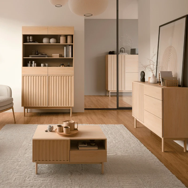 Buffet 2 portes 3 tiroirs Idor Bois
