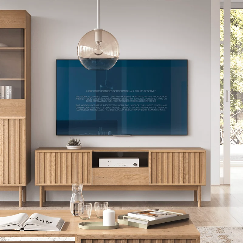 Meuble TV 3 portes 160 cm Idor Bois