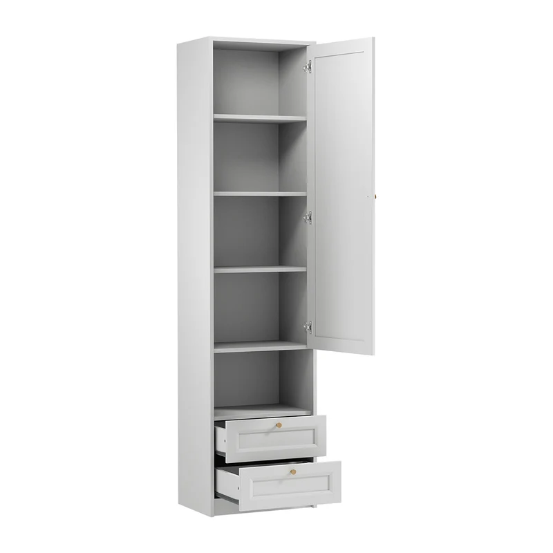 Armoire 1 porte 2 tiroirs Fergus Blanc