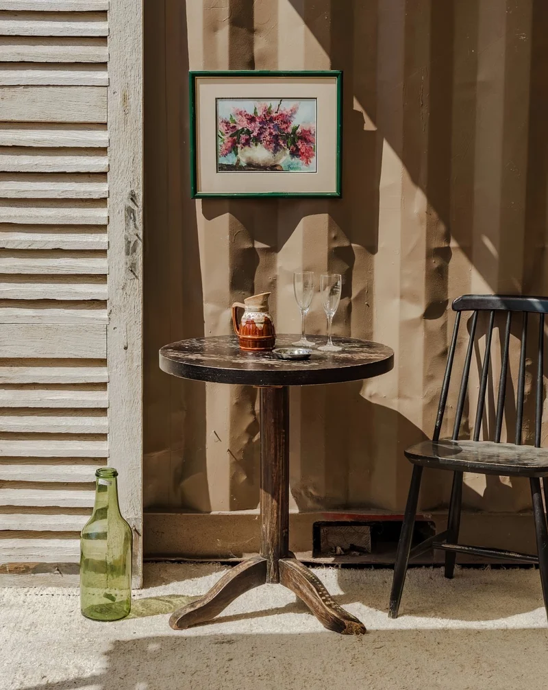 Denise, la table à manger bistro en bois N°1168