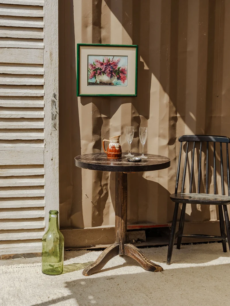 Denise, la table à manger bistro en bois N°1168