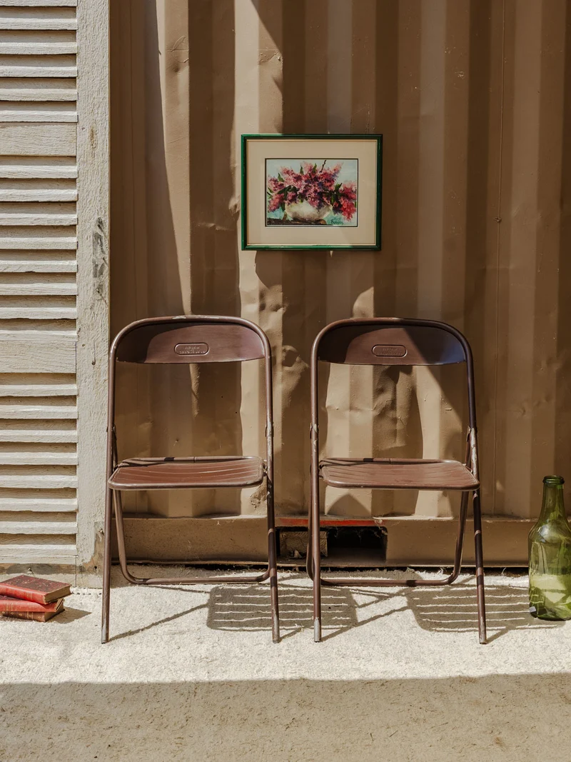 Alma, le lot de 4 chaises en métal marron N°1574