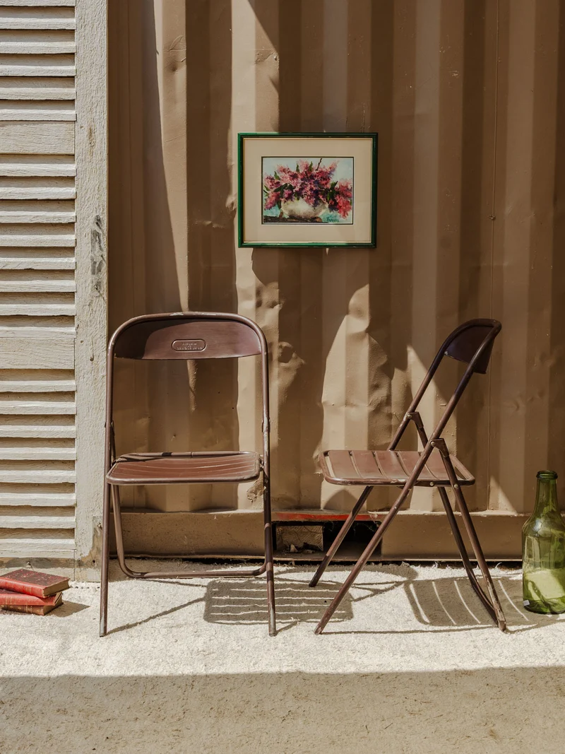 Alma, le lot de 4 chaises en métal marron N°1574