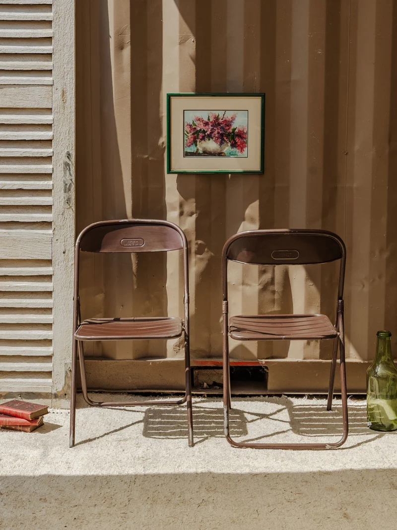 Alma, le lot de 4 chaises en métal marron N°1574