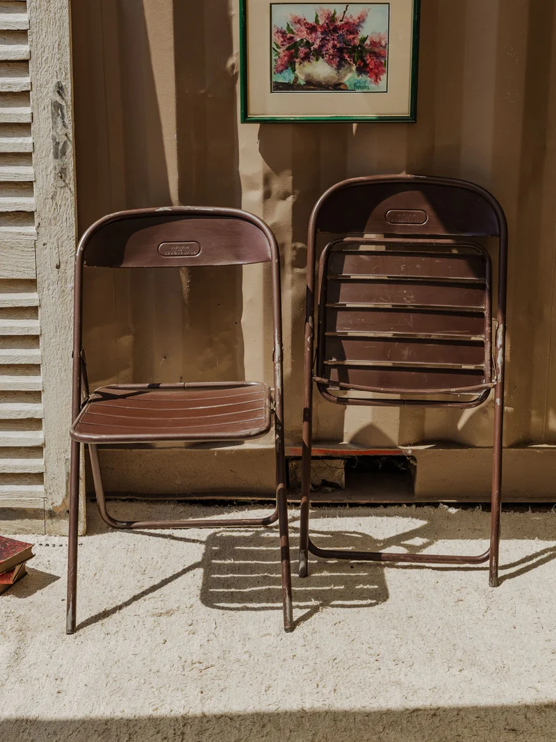Alma, le lot de 4 chaises en métal marron N°1574