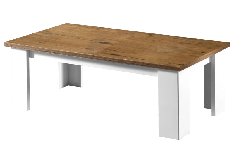 Ensemble mur TV laqué blanc & bois naturel – SARAH