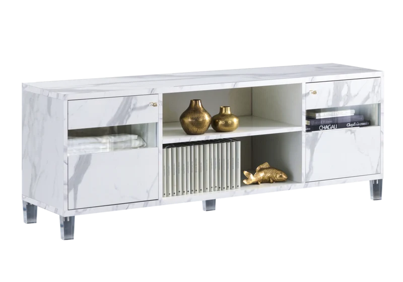 Mur TV design marbre blanc – VITTORIA