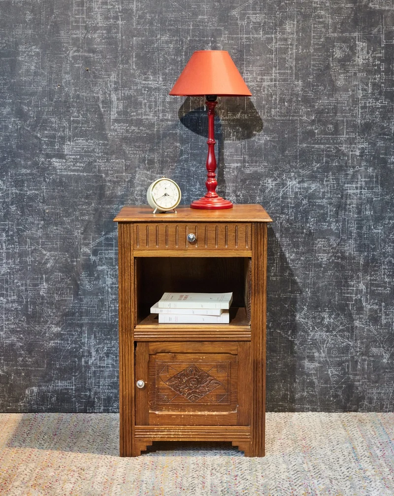 Odile, la table de chevet Art déco en bois N°1367