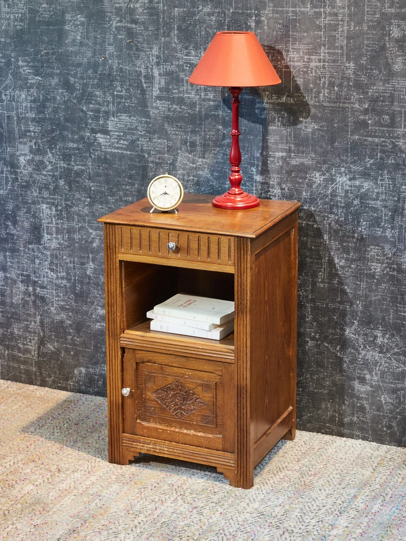 Odile, la table de chevet Art déco en bois N°1367