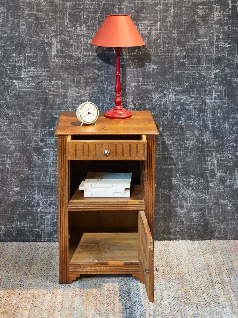 Odile, la table de chevet Art déco en bois N°1367